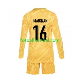 Barn Fotballdrakter Keeper Frankrike Mike Maignan 16 Hjemme Euro 2024 Langermet